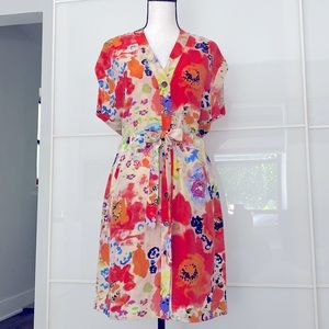 🌸 RACHEL ROY Silk Button Down Watercolor Dress NWOT